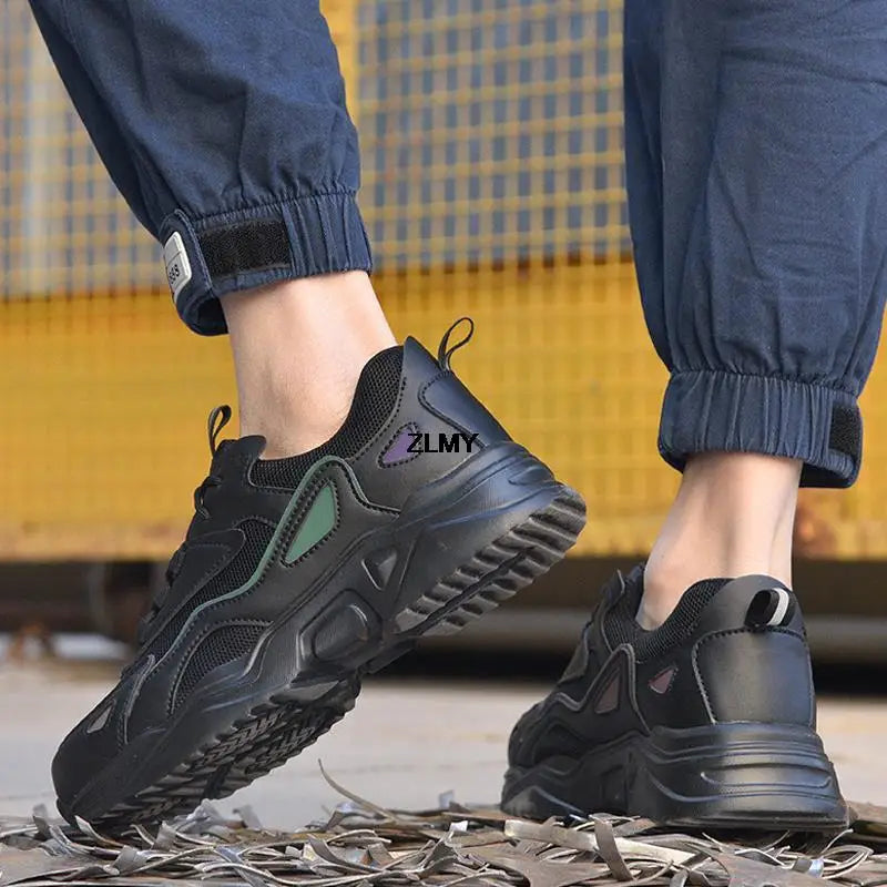 Big Size Women Safety Shoes Platform Steel Toe Sneaker Men Woman Work Safety Boots Breathable Light Industrial Work Shoes Female