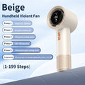 Handheld High Speed Mini Fan, Portable Personal Air Cooler Heater with 199 Levels Infinite Wind Speed Adjustment