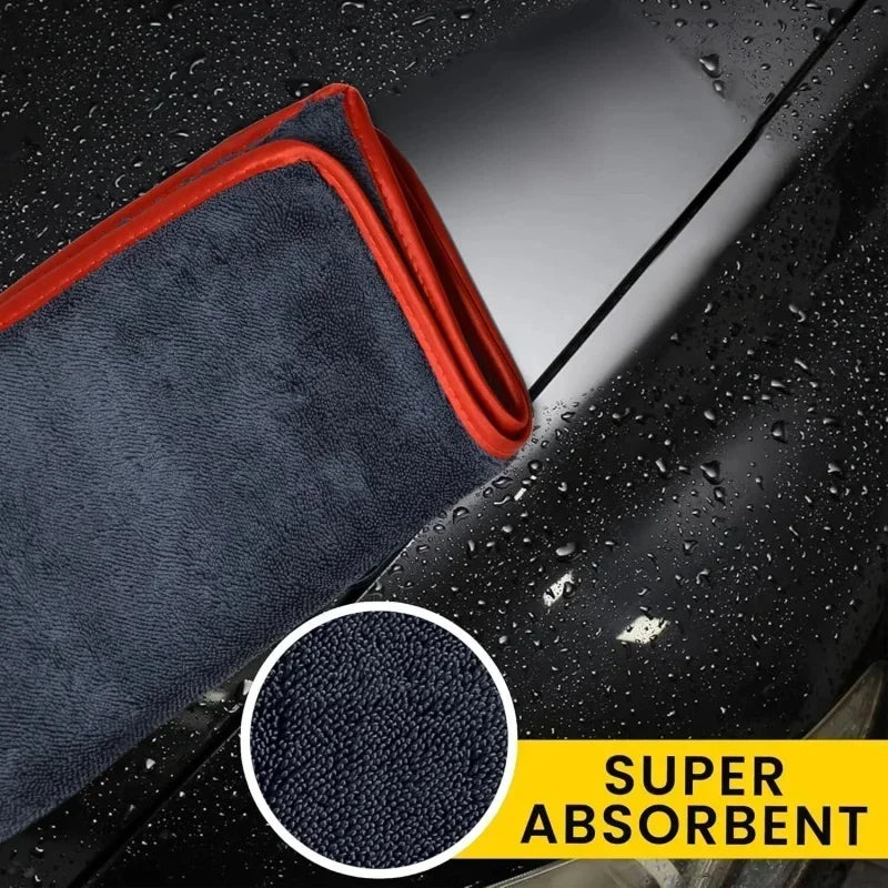 500GSM Car Towel Extra Large Microfiber Drying Towel - Ultra Absorbent Thickened Technology with Twist Ring Design