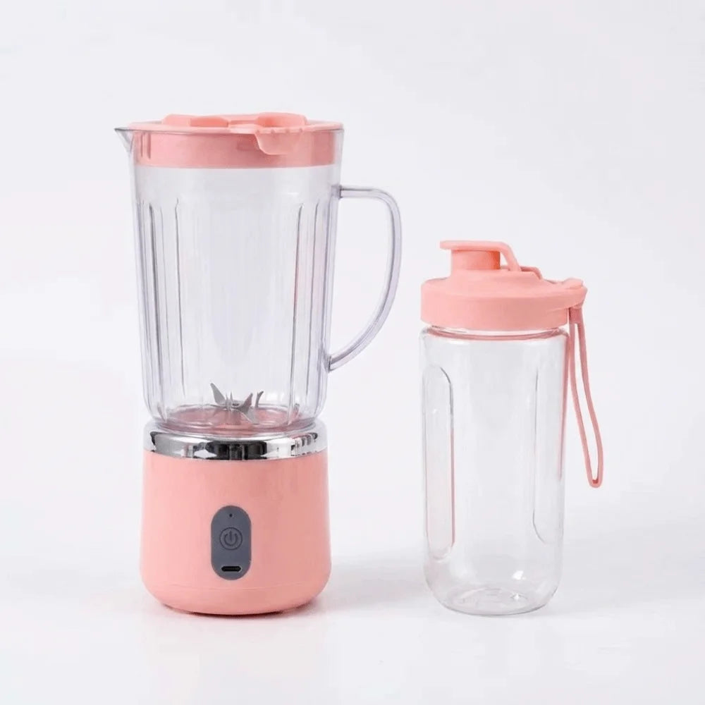 Double Cup Electric Juicer 700Ml Capacity Sharp Blades Portable Juicer Easy Disassemble Compact Size Smoothie Blender Gym Use