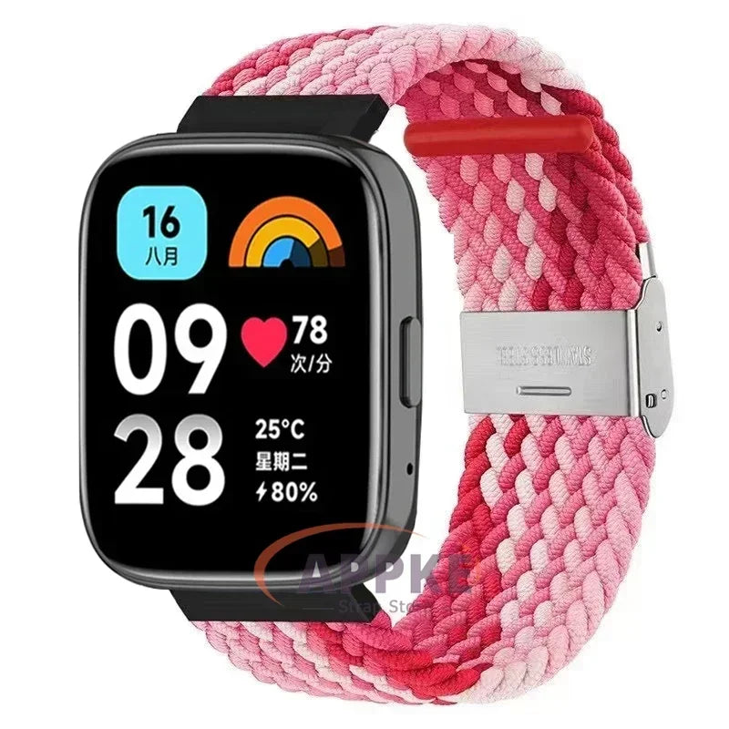 Elastic Braided Strap For Redmi Watch 5/3 Active Watchband Nylon Adjustable Quick Release Bracelet For Redmi Watch 3/5 Lite