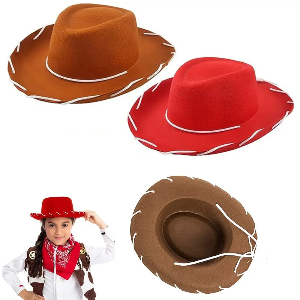 Funny Cowboy Accessory Cowboy Hat Performance Adjustable Felt Princess Hat Prop Dress-up Cosplay Costume Cowgirl Hat Birthday