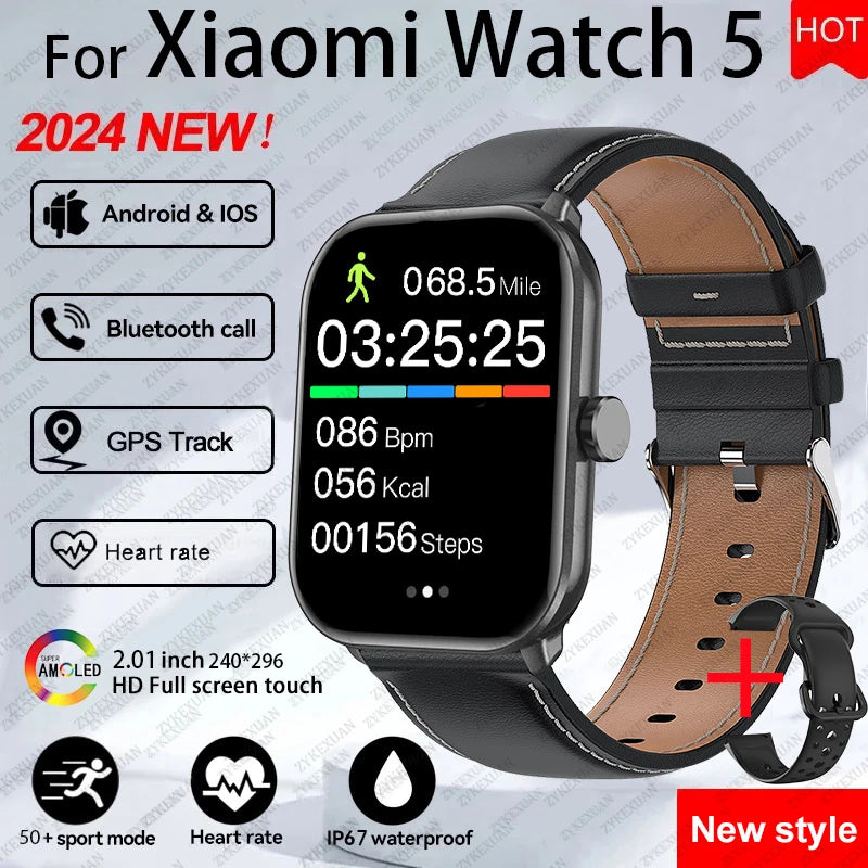 Watch 5 Global Version Smartwatches Men Women HD AMOLED Screen Heart Rate Waterproof Bluetooth Call GPS Track Sports Smart Watch