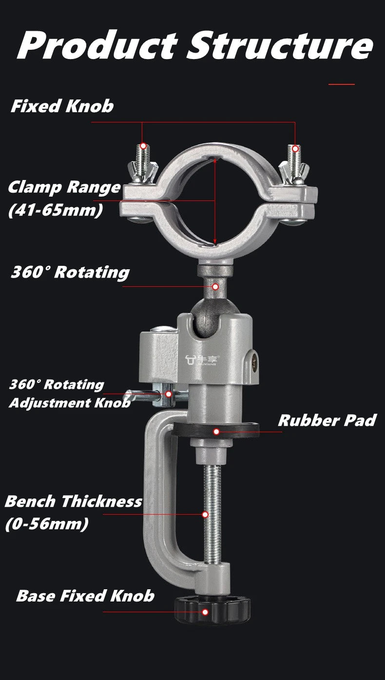 360° Rotating Table Vise Bench Clamp Bracket Rack Support Multifunctional Electric Drill / Grinder Stand Holder For Dremel Tool