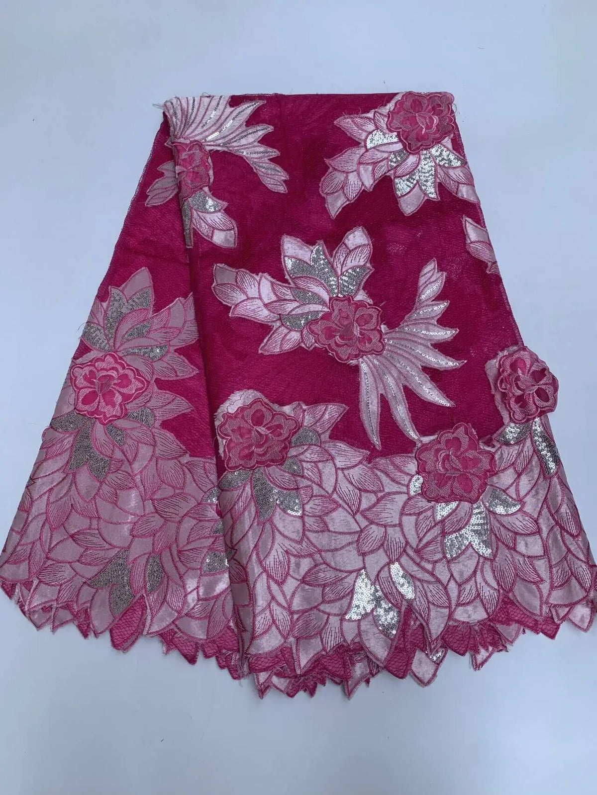 2026 High-Quality African Nigerian Tulle Lace Fabric Sequins Embroidery French Guipure Luxury Prom Party Dresses Beaded 5 Yards
