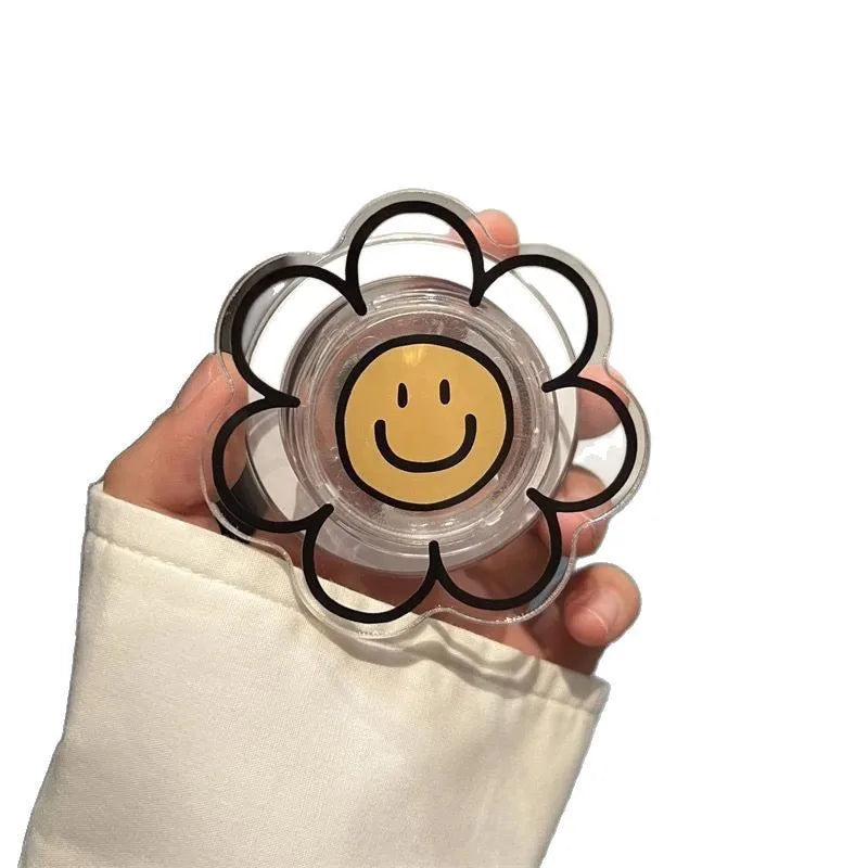 Korean Style Ins Smiling Flower Magsafe Magnetic Suction Phone Airbag Holder Detachable Rotatable and Extendable
