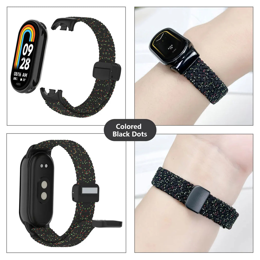 Suitable for Xiaomi Band 8 Wristband, Nylon Braided Strap, Magnet Buckle, Luxury Personality, Mi Band 8 Replacement Strap