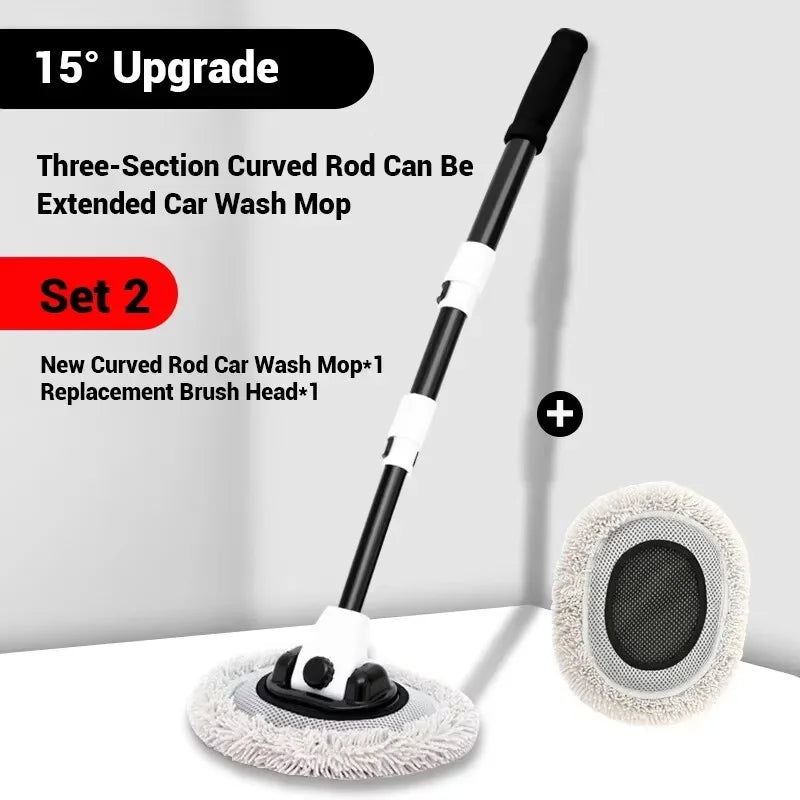 Car Wash Brush Telescoping Long Handle Soft Chenille Mop Window Cleaning Brush Auto Accessories