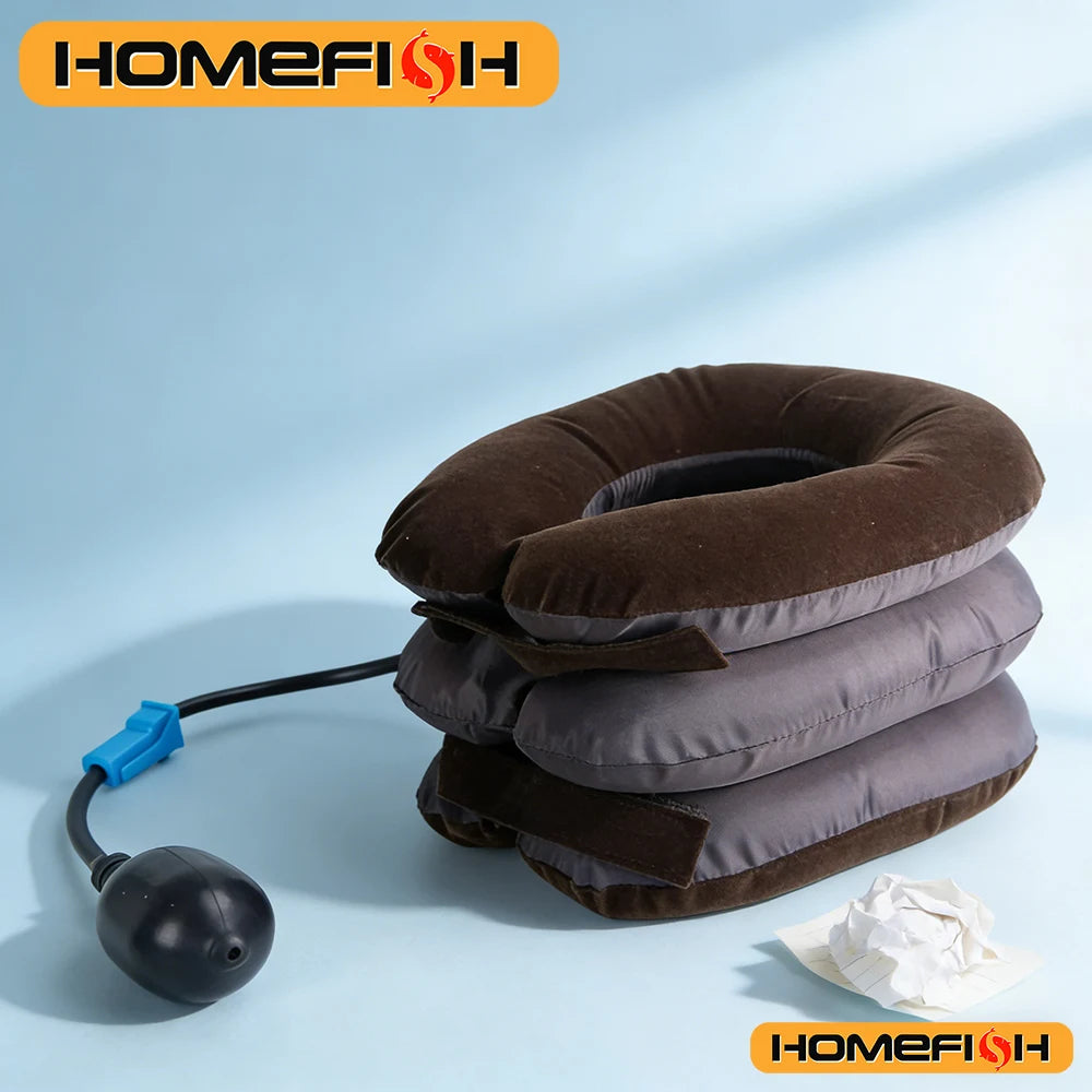Inflatable Neck Stretcher Cervical Traction Device – Neck Brace Support for Home & Office Use