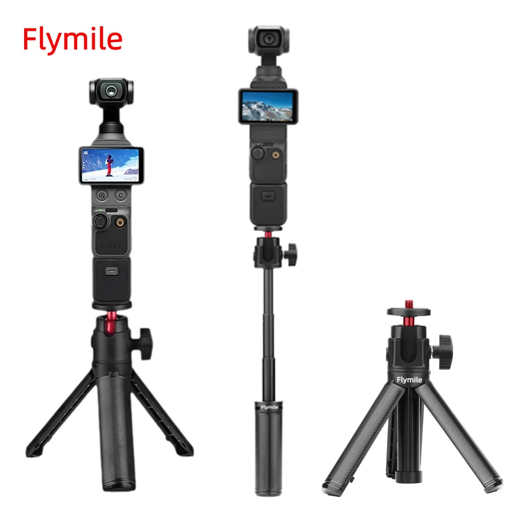 Flymile Selfie Stick Tripod for DJI Osmo Pocket 4 3 Action 6 5 Pro/GoPro/Insta360 X5 Ace Pro 2 Accessories Vlog Extendable Rod