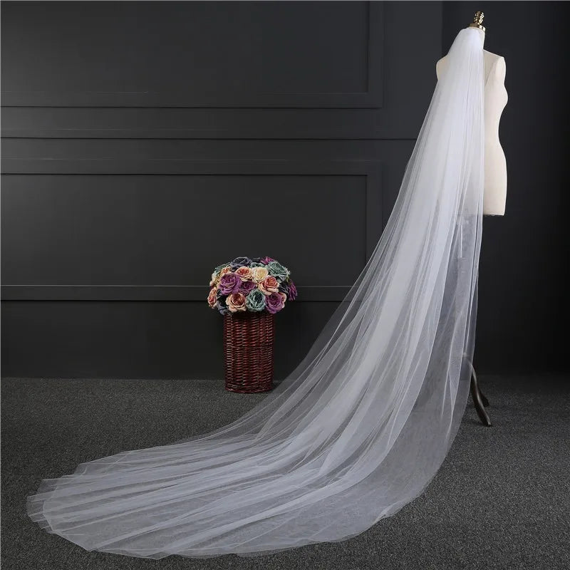 3M Two-Layer Soft Tulle Bridal Veil with Comb Marriage Wedding Accessories