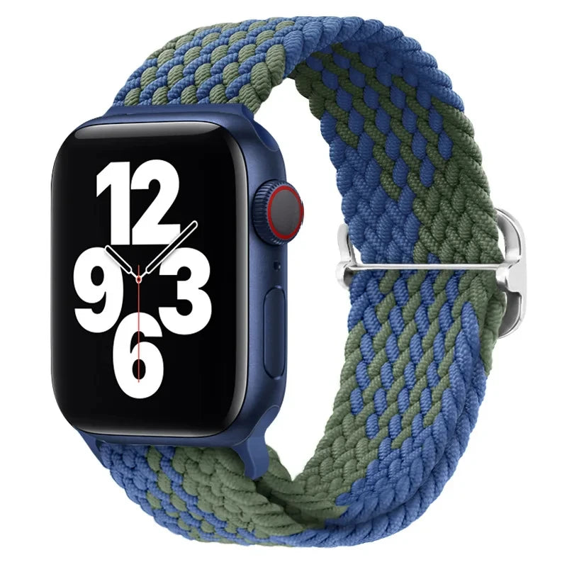 Braided Loop Strap For Apple Watch Ultra Band 49mm 44 45mm 42mm 41mm Nylon Elastic Belt Bracelet iWatch Series 9 8 7 6 5 4 SE 3