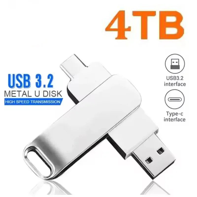 DIXSG For Xiaomi 16TB Flash Drives USB 3.2  U Disk 2TB High Speed Metal Pendrive WaterProof Type-C Memoria USB Stick USB Drives