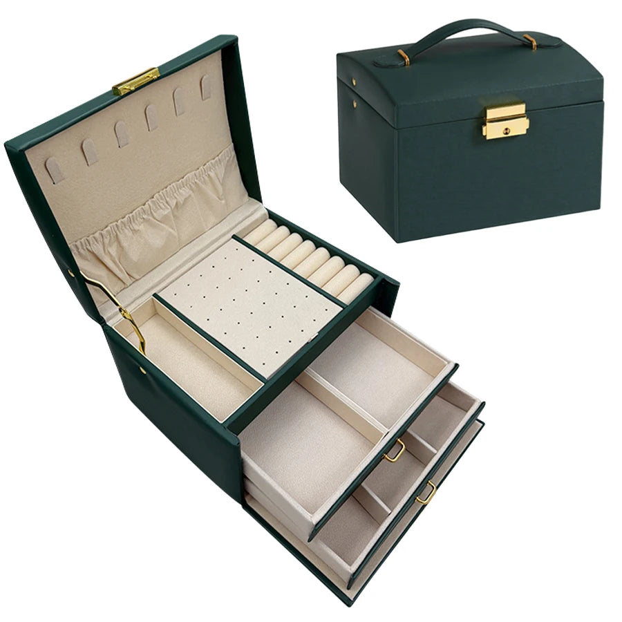 1PC, Lock Arch Three-Layer Jewelry Box, Suitable for All Kinds of Jewelry Storage