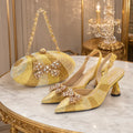 Fashion Party Shoes and Bag Match for Women Latest Italian Matching Shoes and Bag Set with Rhinestone Luxury Woman Shoes