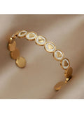 Heart Desgin High Quality Stainless Steel Open Bracelet Love Shell Cuff Titanium Bangle for Women Jewelry Accessories Gifts