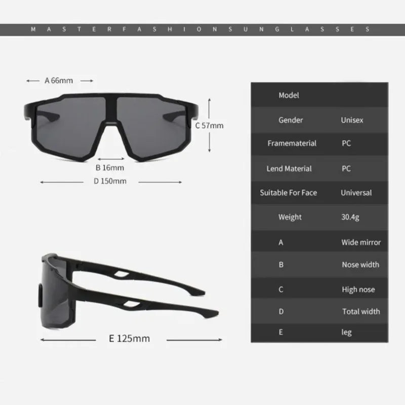 Cycling Sunglasses UV400 Shades Men Women Anti-Ultraviolet Outdoor Sports Hiking Climbing MTB Large Frame Oversized Goggles
