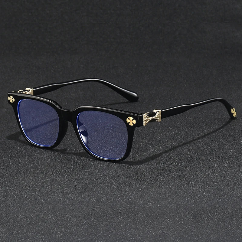 2026 New Women's Oversized Frame Blue Light Blocking Glasses with Rhinestone Decor Anti Radiation Computer Eyeglasses F114