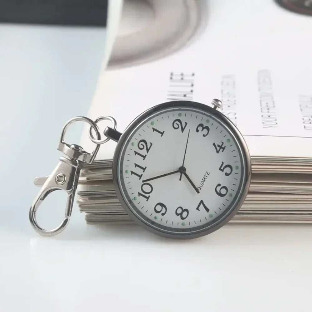 New Cute Compact Quartz Pocket Watch with Keychain – Unisex Quartz Watch for Men, Women, minimalist watches, gift for child