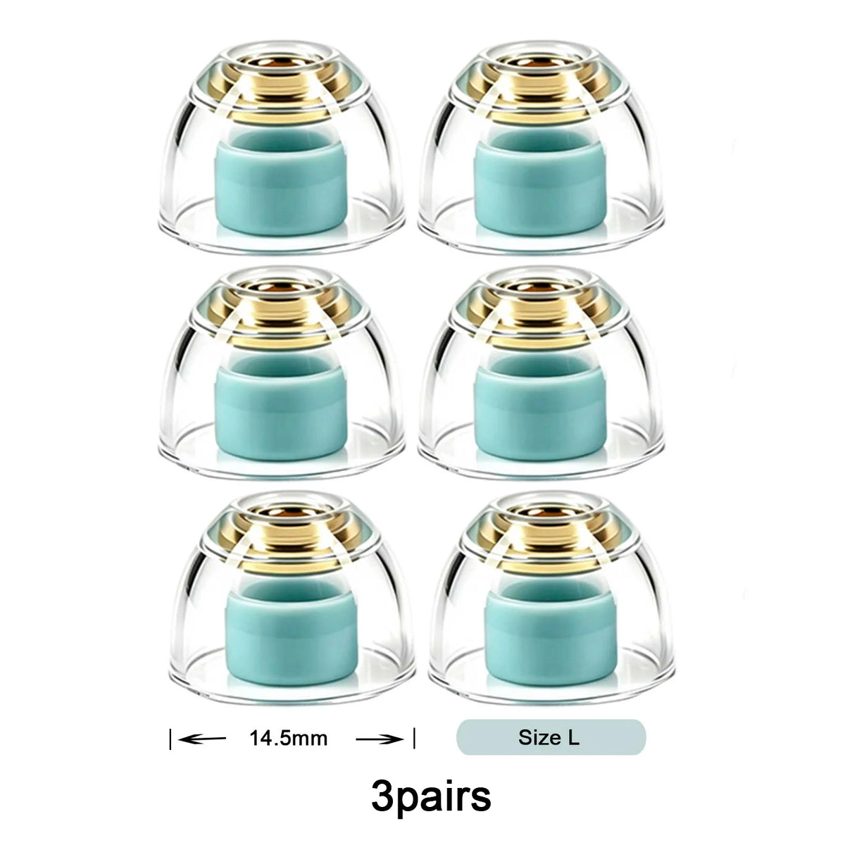 Angelears' Selected Eartips - AE300 Brass Nozzle Liquid Silicone Hybrid Eartips High-Density Brass Core Soft Silicone S/M/L