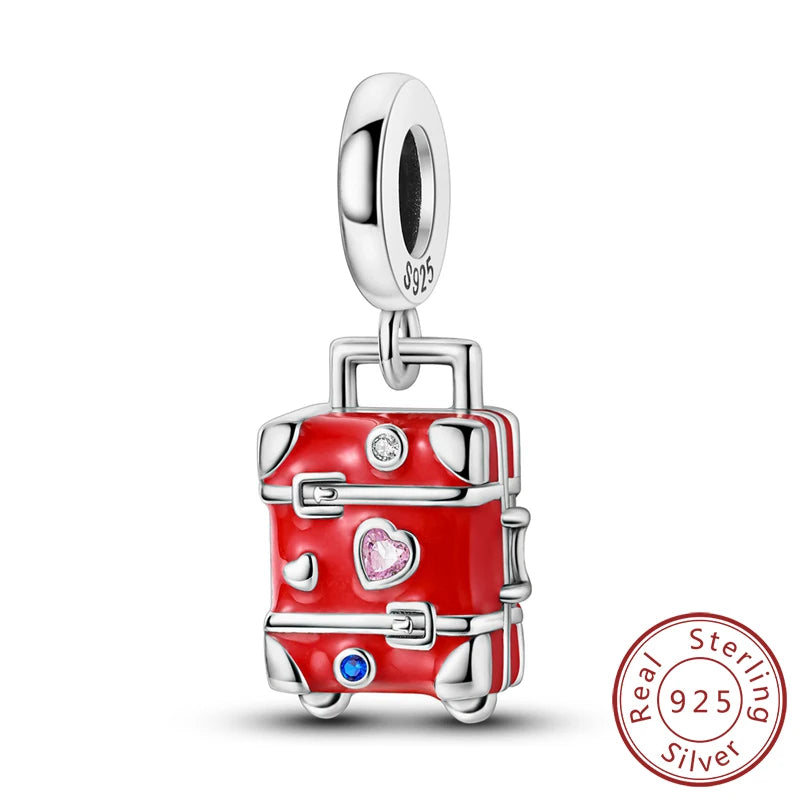 Hot Sale Charm Bead Pendant 925 Sterling Silver Firefly Love Heart Cats Dogs Sunflower Charm for Bracelet Women DIY Jewelry Gift