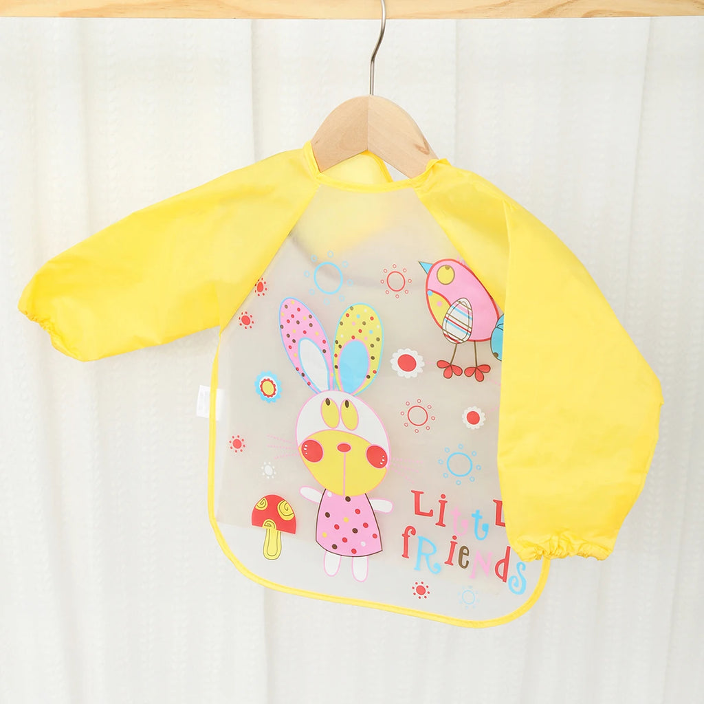 Waterproof EVA Full Sleeve Baby Bibs Children Apron Long Sleeve Feeding Smock Kids Eating Breastplate Infant Scarf Clothing