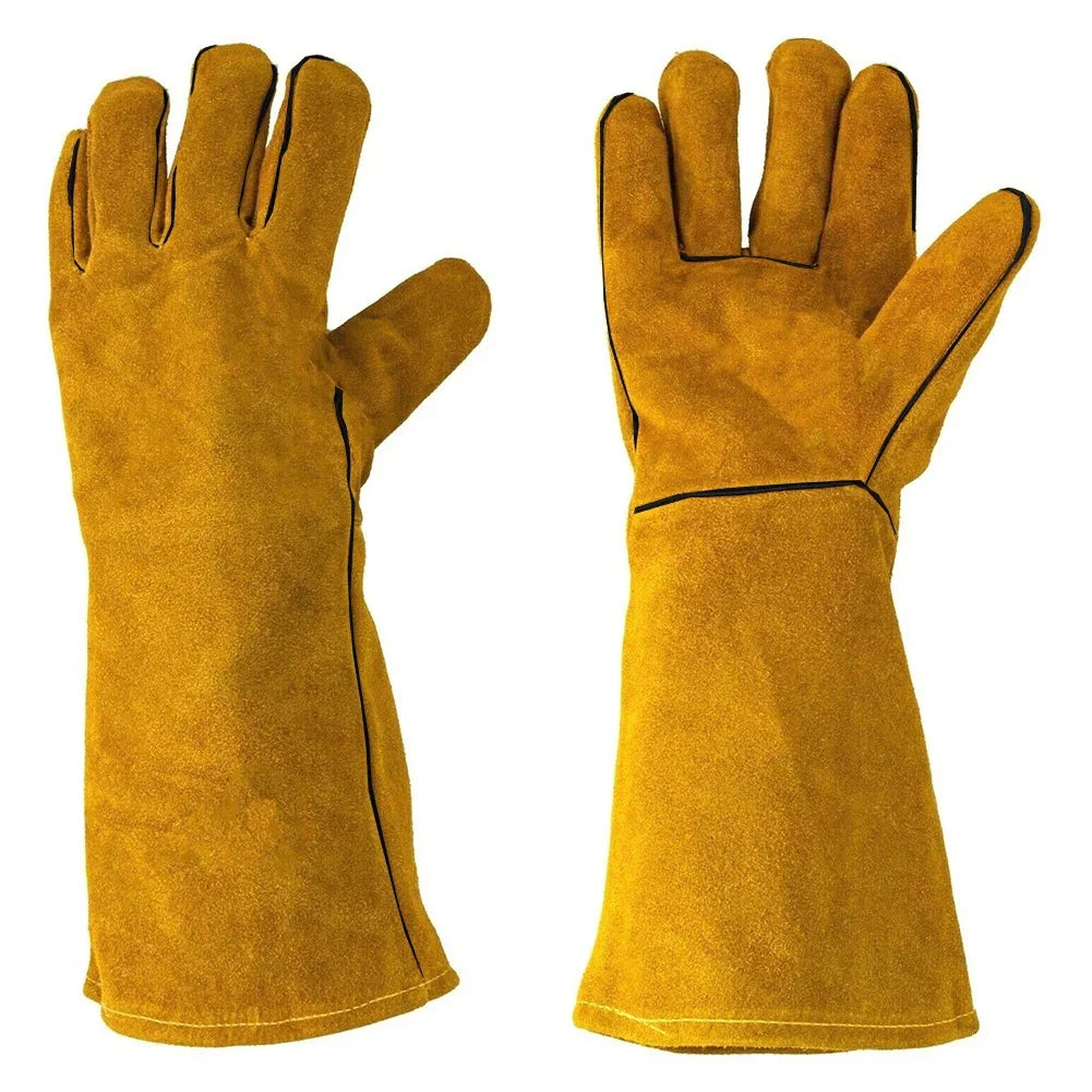 Best Quality Tig Argon Welding Gloves Comfortable Fire-Proof Safety Gloves Latex Coating Cowhide Leather Anti-Slip for Welder