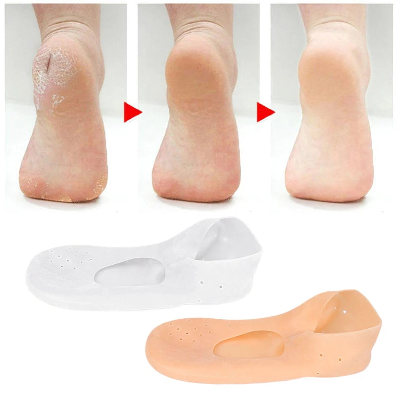 1Pair Spa Silicone Socks Moisturizing Gel Boat Socks Preventing Foot Dryness Cracked Dead Skin Remove Foot Care Tools