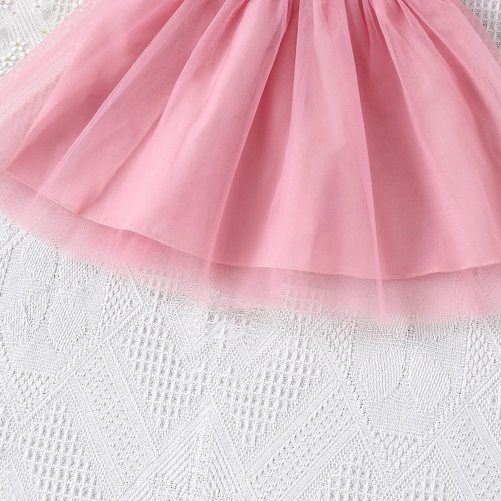 Summer Baby Girl Dress With Cute Floral Print Suspender, Sweet Princess Chiffon Dress For Girls