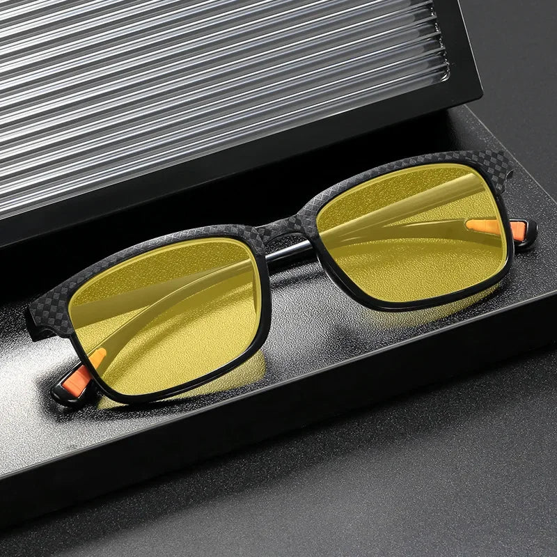 Fashion Square Frame Night Vision Glasses Men and Women Ultra-light Anti-blue Light Glasses Anti-far Light Computer Goggles