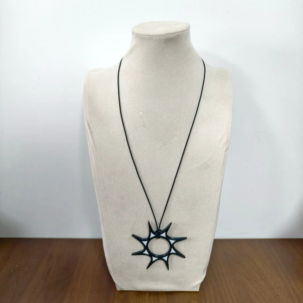 Forsaken Two Time Rebirth Tail Necklace 3D Printing Rope Chain Pendant Punk Choker Jewelry Accessory