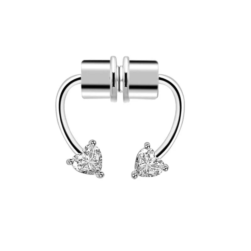 Stainless Steel Magnet Nose Piercing Heart Butterfly Fake Nose Ring 16G Horseshoe Ring Bee Nose Clip Body Jewelry for Piercings
