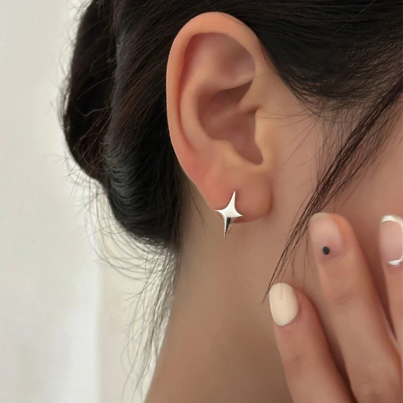 Foxanry Star Geometric Hoop Earrings For Women Couples Minimalist New Fashion Hip Hop Classic Personality Birthday Jewelry Gifts