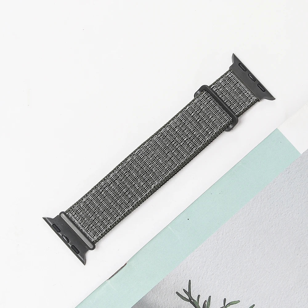 Nylon Strap For Apple Watch Band Ultra 2 49mm 45mm 41mm 44mm 42mm 38mm Adjustable Elastic Bracelet For iWatch Series 9 8 7 6 5 4