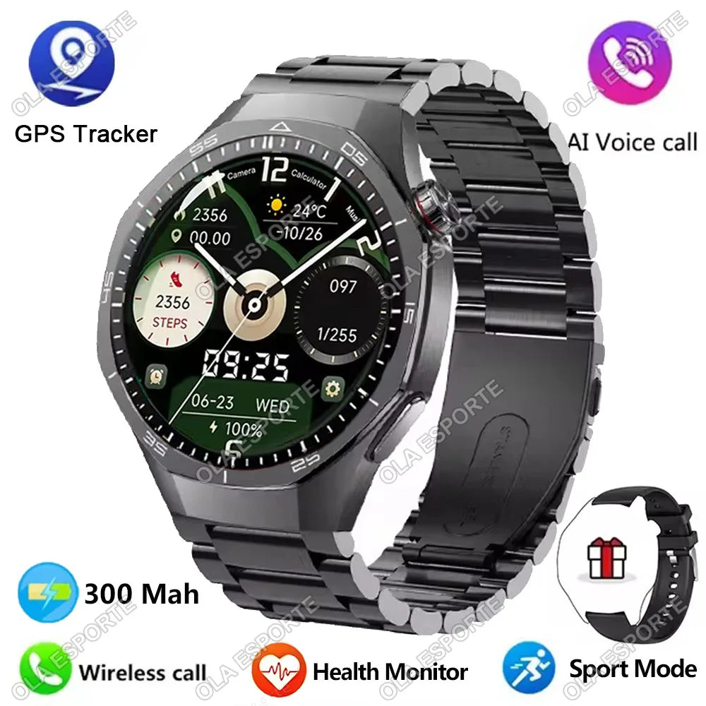 2025 New For Android iOS Smart Watch Men HD AMOLED Screen GPS Motion Trajectory Heart Rate Bluetooth Calls SmartWatch Waterproof