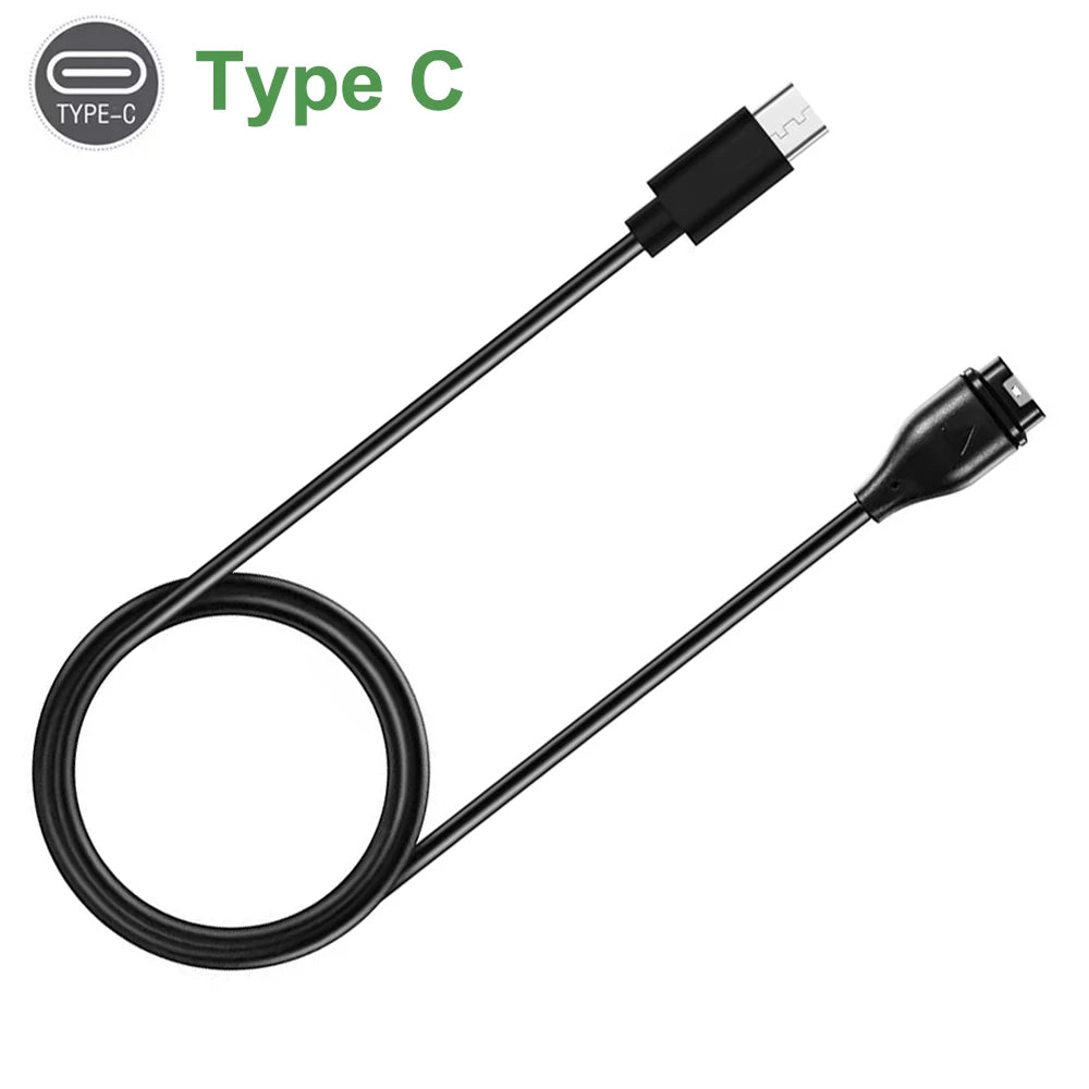 1 Meter USB Type C Charging Cable For Garmin Fenix 7 7S 7X 6 6S 6X 5 5S 5X Vivoactive 3 4 4S Venu 2 2S 3 3S With Dustproof Plug