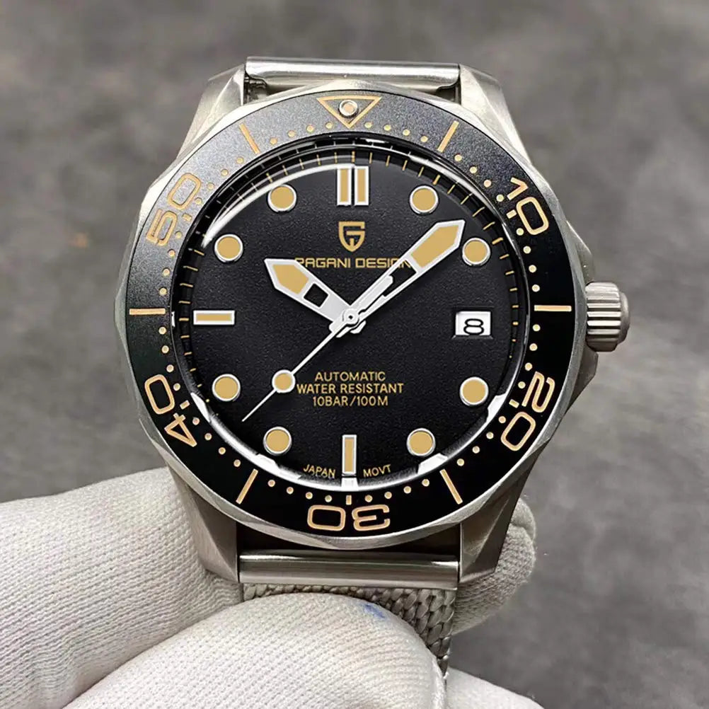 PAGANI DESIGN Men's Watches Mechanical Automatic Watch Sport Ceramic Bezel Luminous Stainless Steel Waterproof Top Watch for Men