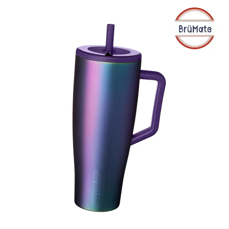 BrüMate Era 40 oz Tumbler with Handle and Straw | 100% Leakproof Insulated Water Bottle Tumbler with Lid and Flexible SoftSip Straw | Made of Stainless Steel | Cup Holder Friendly
