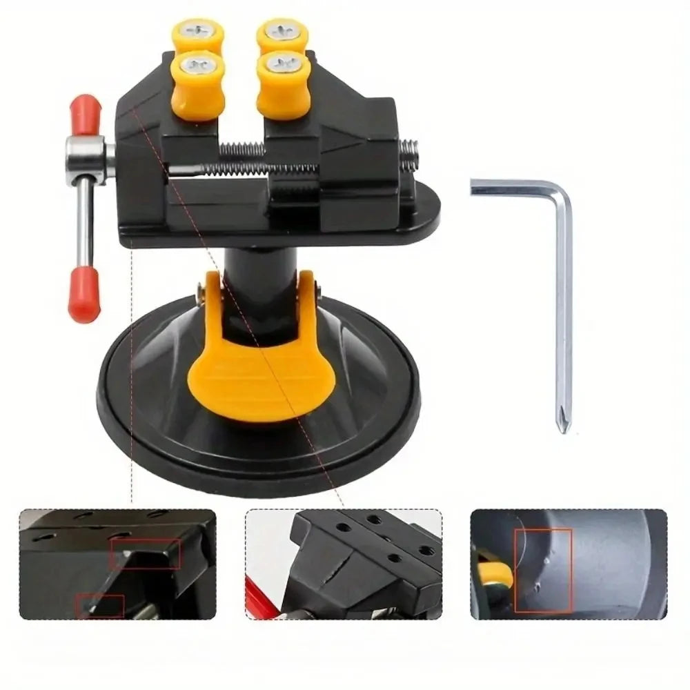 Jewelry Vice Vise Stand Rotatable Drill Press Universal Mini Table Bench Screw Clamp Engraving Table Vice Rotatable Adjustable