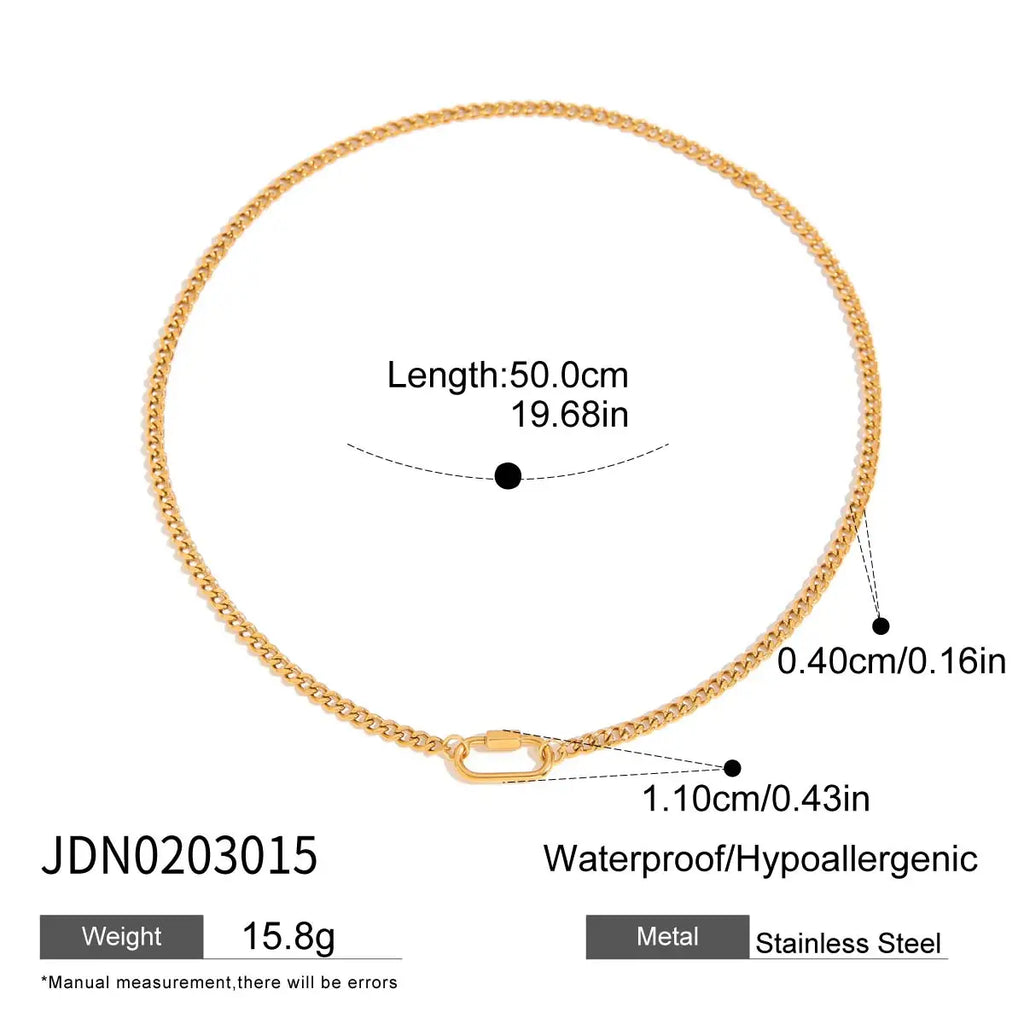 Uworld 18K Gold Stainless Steel Minimalist Cross Chain Necklace Adjustable Multifunctional Clasp Elegant Jewelry Gift for Women
