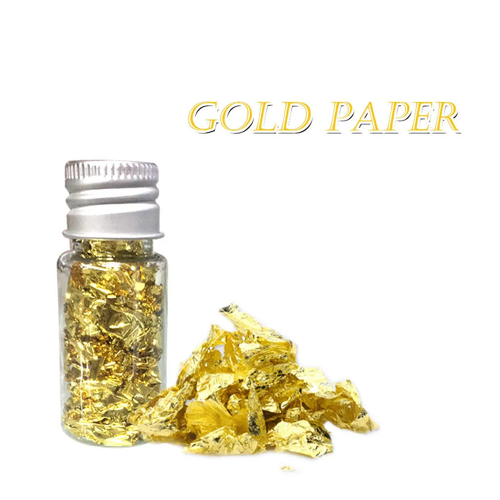 EELHOE Gold Flakes Face Sequins Foil Paper Shiny Body Face Glitter Confetti Nail Art Decoration Glitters Shiny Foil Paper 10PCS