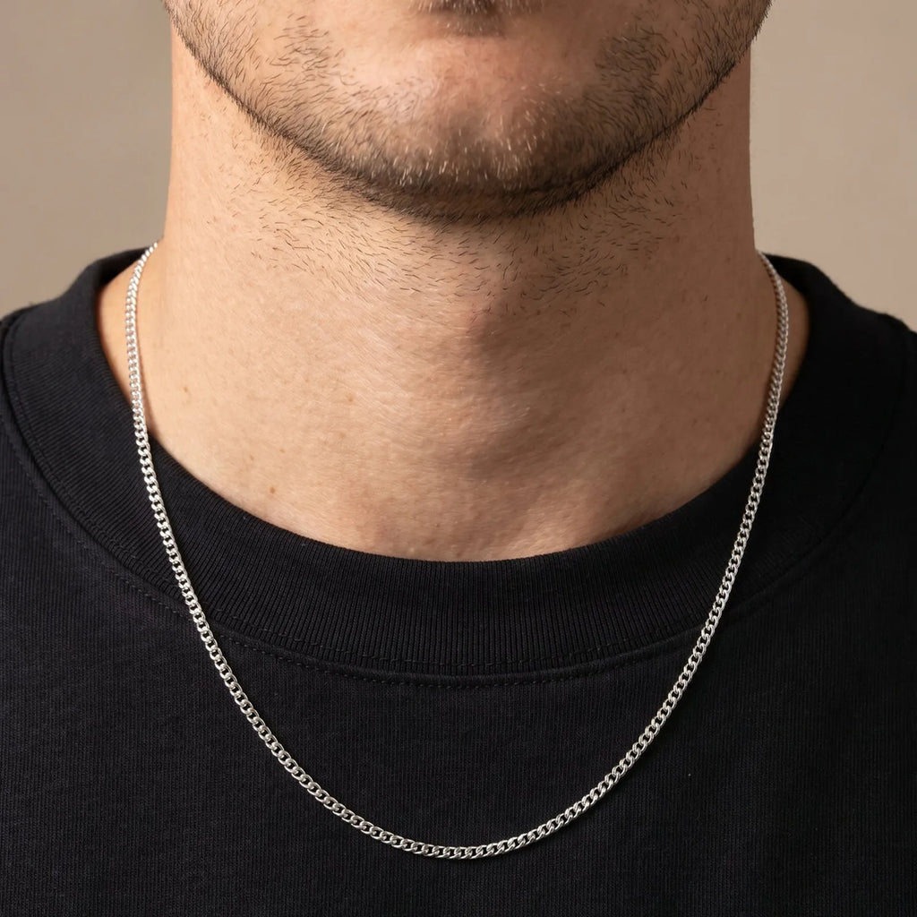 Vnox 45/50/55/60/65/70/80cm Silver Gold Color Link Chain Classic Necklace for Men, Stainless Steel Fashion Daily Jewelry Gift