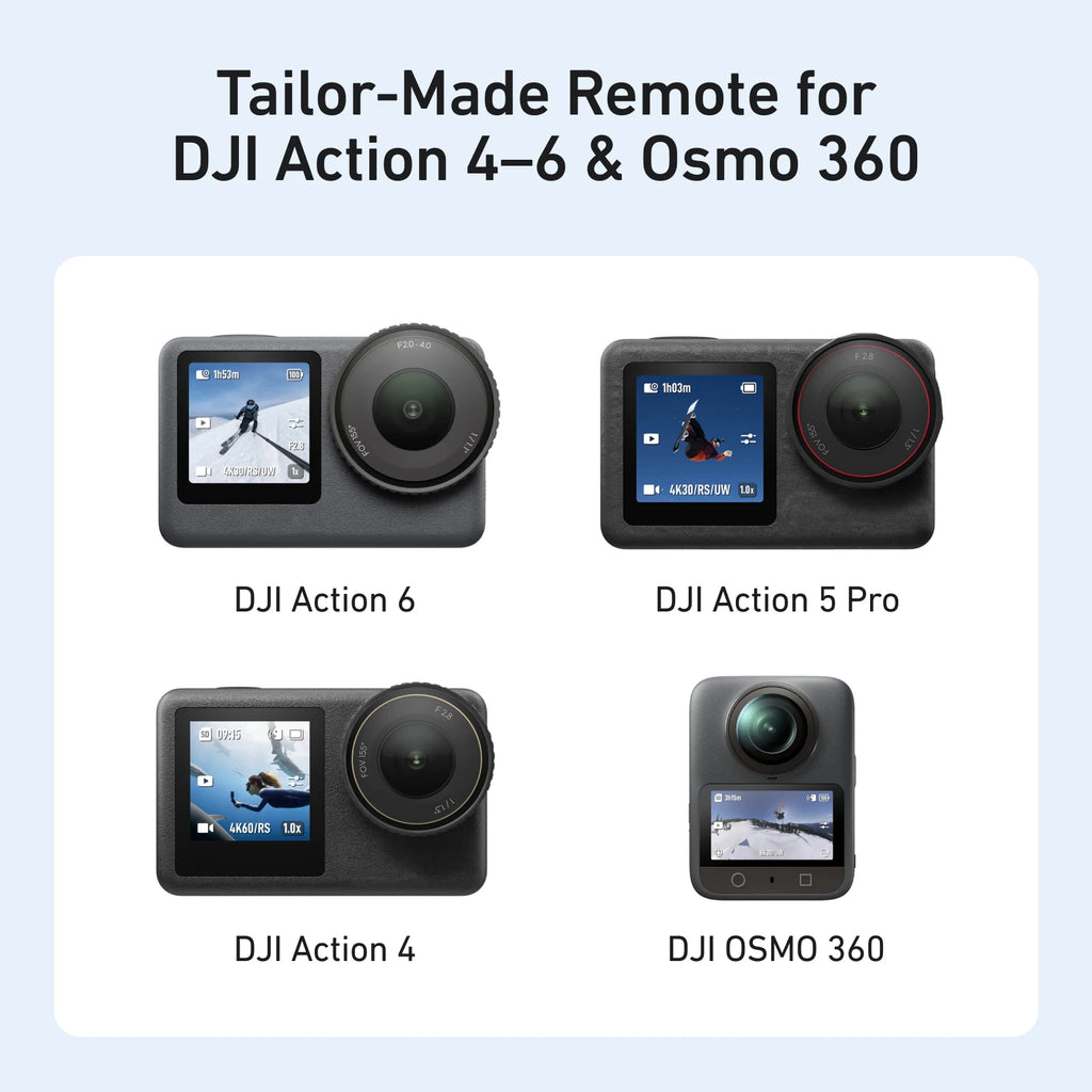 TELESIN 60M Bluetooth Remote Control For DJI OSMO Action 6 5pro 4 OSMO 360 With Wrist Strap Screen Display For DJI Action 4 5 6