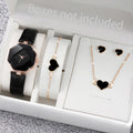 5PCS/Set Women's Watch Fashion Leather Band Analog Quartz Watches Heart Jewelry Set(Without Box)