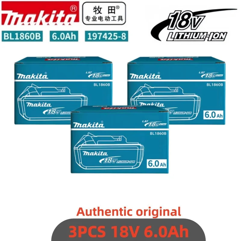Makita 18V 6.0Ah Battery Original Lithium Ion Rechargeable Battery 18V 6000mAh Replacement Battery BL1860 BL1850 BL1820B BL1860B