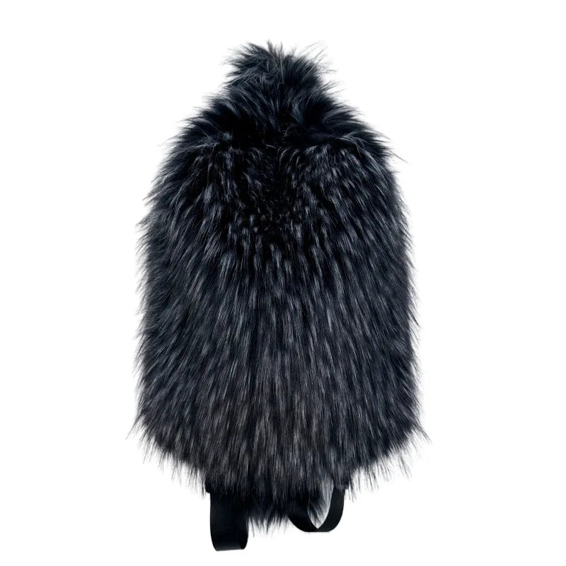 2026 NEW FASHION Y2K Faux Fur FOR Women Backpack Solid Soft Fleece Knapsack Harajuku Style Winter Ladies Bag