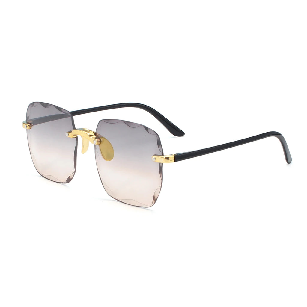 New Rimless Women's Sunglasses Fashion Gradient Lenses Sun Glasses Lady Vintage Pc Legs Classic Designer Shades Sunglasses