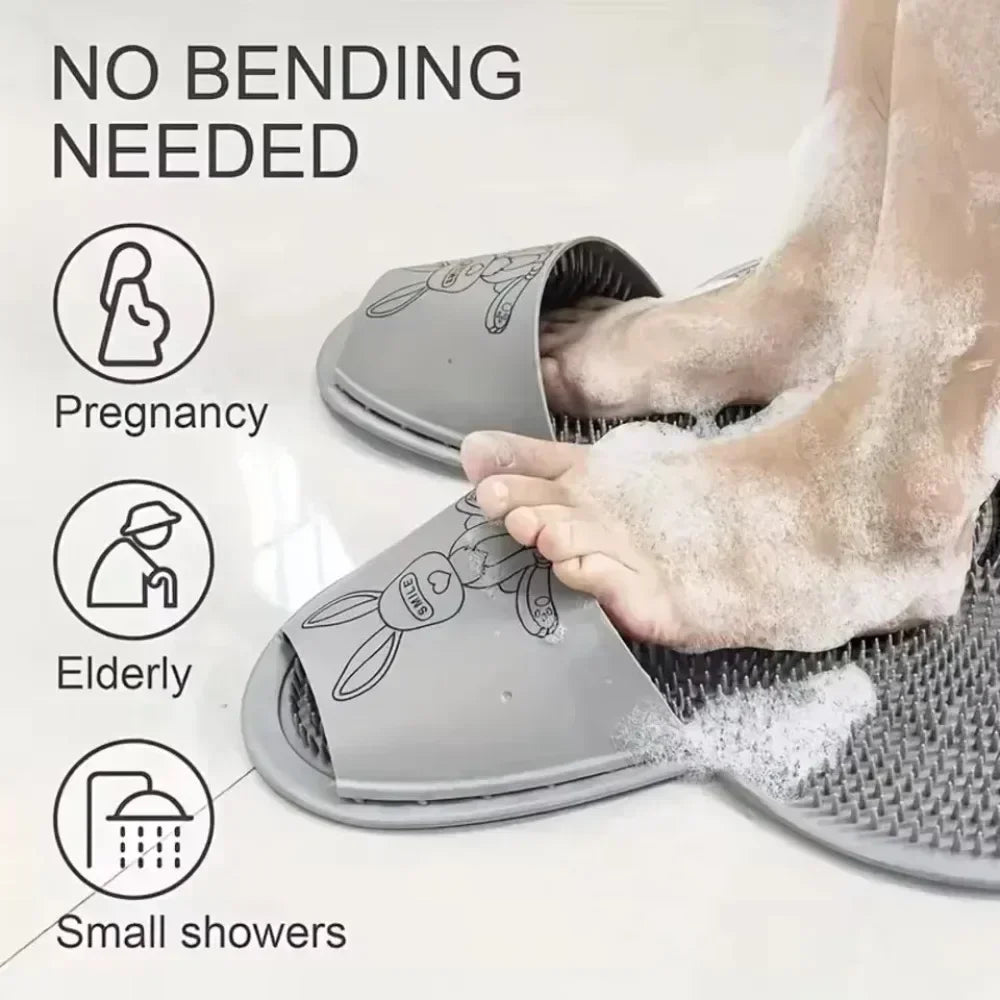 1PCS Bathroom Non-Slip Foot Wash Mat Massage Foot Scrub Callus Cleaning Mat