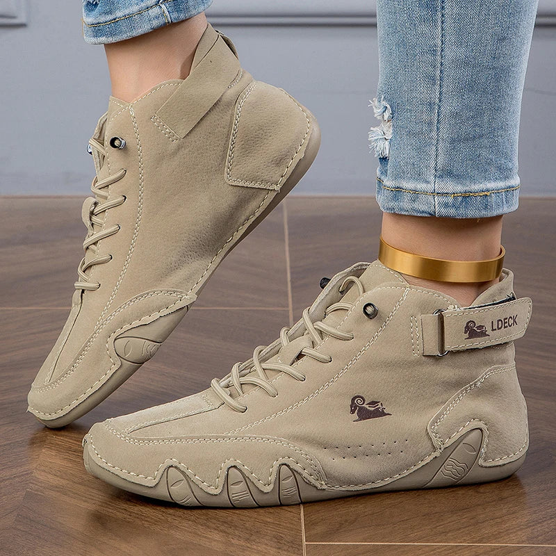 Women's Boots Lace Up Flat with Basic Ankle Boots Fashion Short Boots Waterproof Female Walking Shoes 2024 Luxury Footwear