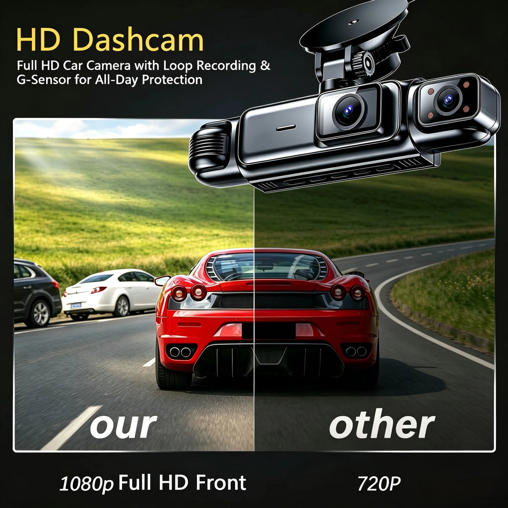4 Channel 360° Dash Cam Black Box for Car Video Recorder DVR Camera FHD 1080P Night Vision Loop Recording 24H Parking Monitor
